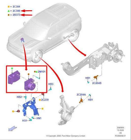 2021-24 Ford Bronco Sport ABS Anti Lock Brake Pump Control Module LX6C-2B373-KE - Alshned Auto Parts