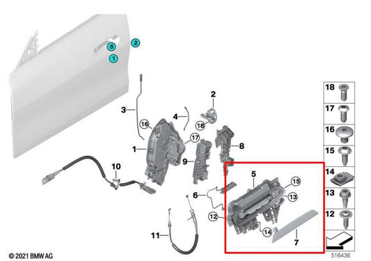 23-24 BMW 430i xDrive Gran Coupe AWD Front Driver Left Side Door Exterior Handle - Alshned Auto Parts