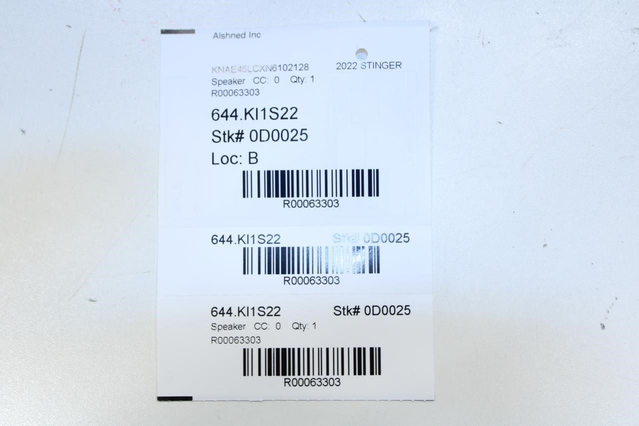 18-2023 Kia Stinger GT1 Front Left and Right Door Audio Speakers 96330-J5100 OEM - Alshned Auto Parts