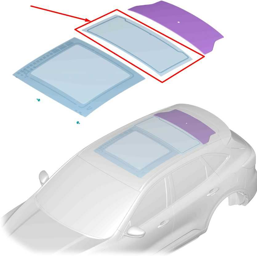 2020-2025 Ford Escape SEL Rear Sunroof Window Glass LJ6B-F500A18-BA OEM - Alshned Auto Parts