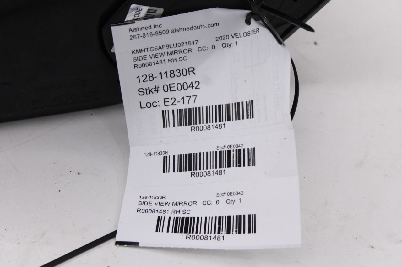 2019-21 Hyundai Veloster 2.0L Passenger RH Side Rear View Mirror 87620-J3360 OEM10