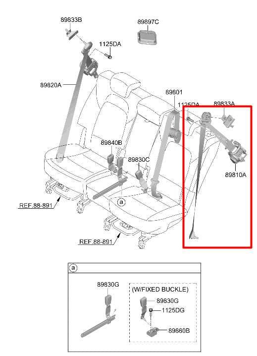 2019-23 Hyundai Santa Fe SEL 2.5L AWD Rear Left Side 2nd Row Seat Belt Retractor - Alshned Auto Parts