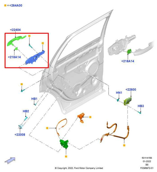 2018-24 Ford Expedition MAX XLT 3.5L Rear Driver Left Side Door Exterior Handle - Alshned Auto Parts
