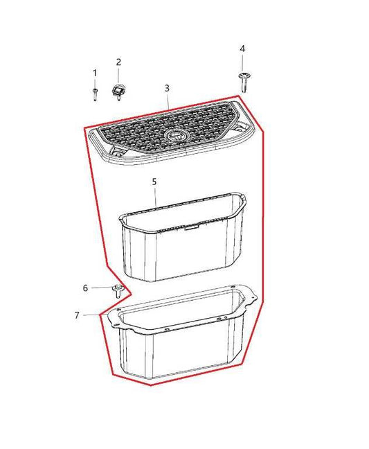 2019-26 RAM 1500 Big Horn Rear Under Seat Floor Storage Tray Set 68268035AB OEM - Alshned Auto Parts