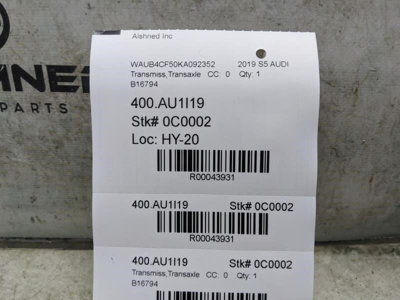 2018-2020 Audi S5 Sportback 3.0L AWD 8-Spd Tiptronic Automatic Transmission 32K - Alshned Auto Parts