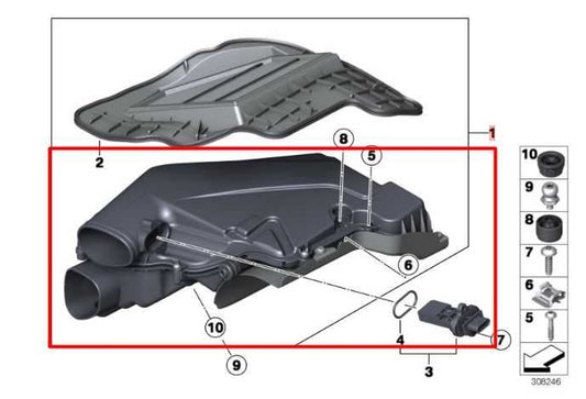 2010-12 BMW 750Li xDrive 4.4L Air Intake Cleaner RH Side Filter Housing Assembly - Alshned Auto Parts