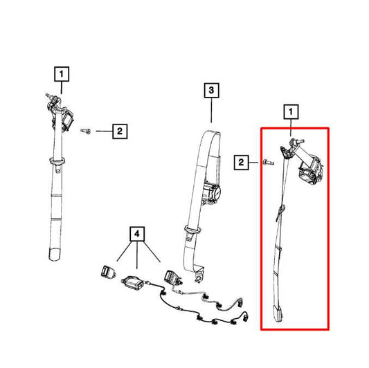14-18 Jeep Cherokee 75th Anniversary Rear Left Side 2nd Row Seat Belt Retractor - Alshned Auto Parts