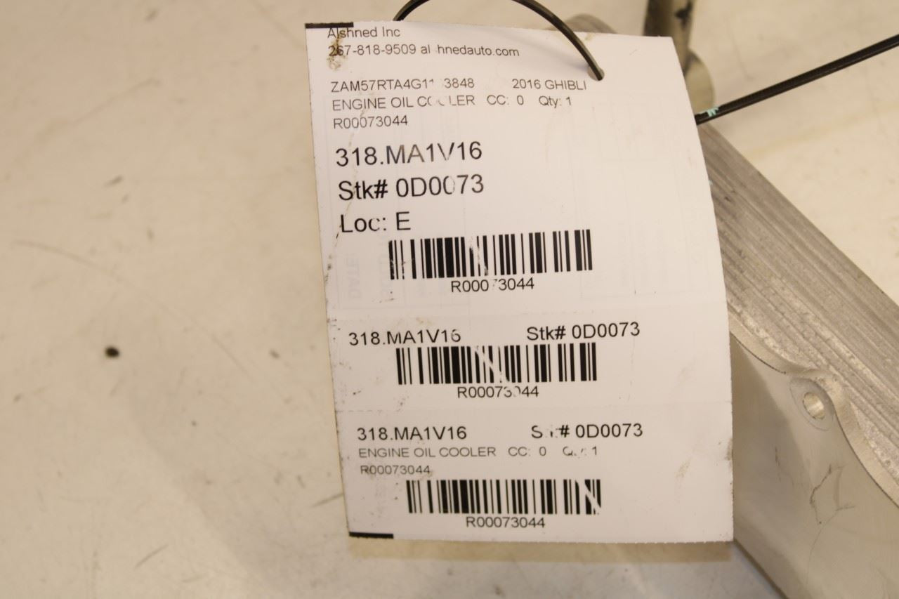 2014-2020 Maserati Ghibli S Q4 3.0L Engine Oil Cooler Heat Exchanger 57K 280256 - Alshned Auto Parts