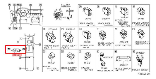 15-24 Nissan Murano Platinum AWD Steering Column Light Turn Signal Wiper Switch - Alshned Auto Parts