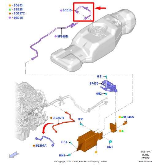 18-20 Ford F150 XL 2.7L Fuel Emission System Connecting Hose Pipe 9U5A-9C052-BC - Alshned Auto Parts