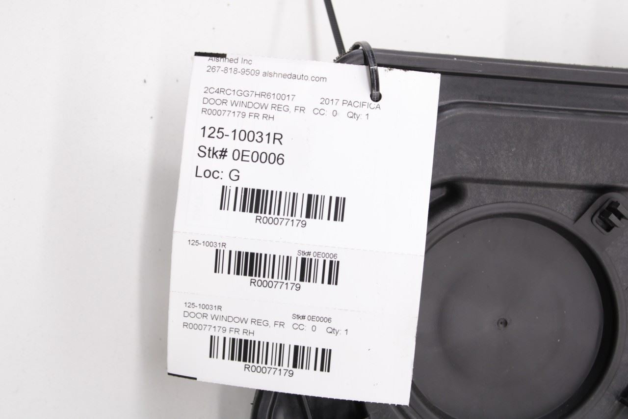 2017-2024 Chrysler Pacifica Limited Front Right Door Window Regulator w/ Carrier - Alshned Auto Parts