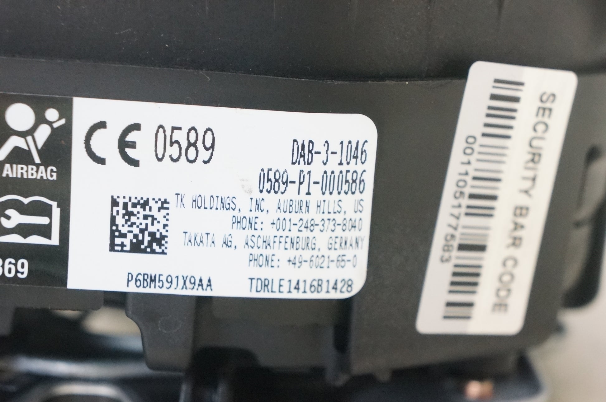 2014-2018 Jeep Grand Cherokee Left Driver Steering Wheel Air Bag 6BM591X9AA OEM - Alshned Auto Parts