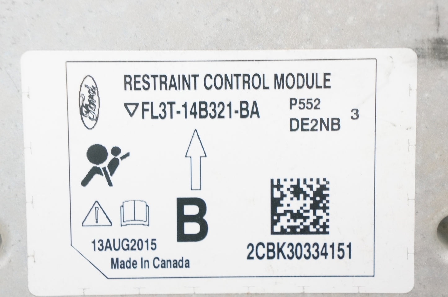 2015-2016 Ford F150 Air bag SRS Restraints Control Module FL3T-14B321-BA OEM - Alshned Auto Parts