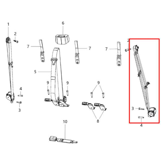 13-19 Ram 1500 Big Horn Crew Cab Rear Driver LH Side 2nd Row Seat Belt Retractor - Alshned Auto Parts