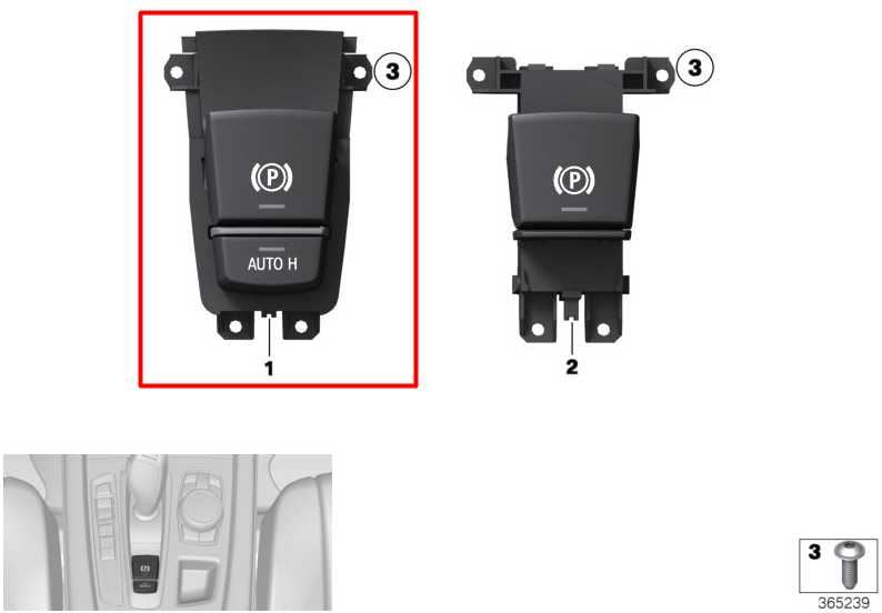 11-17 BMW X3 xDrive28i Center Console Parking Brake Control Switch w/ Bezel Trim - Alshned Auto Parts