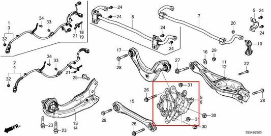 2023-2026 Acura Integra A-Spec Rear Left Side Spindle Knuckle Hub 52215-T20-A00 - Alshned Auto Parts