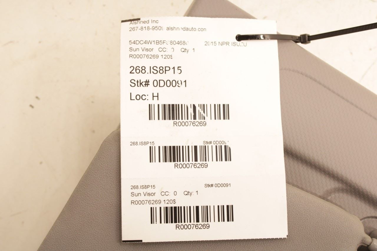12-20 Isuzu NPR HD 6.0L RWD Front Driver Left Side Sun Visor w/ Header Roof Tray - Alshned Auto Parts