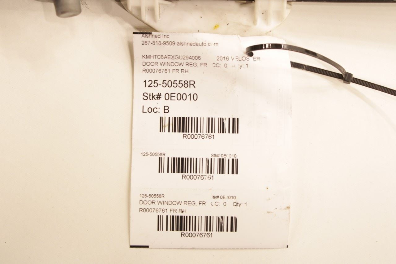 2011-2017 Hyundai Veloster Turbo Front Right Side Door Window Regulator w/ Motor - Alshned Auto Parts