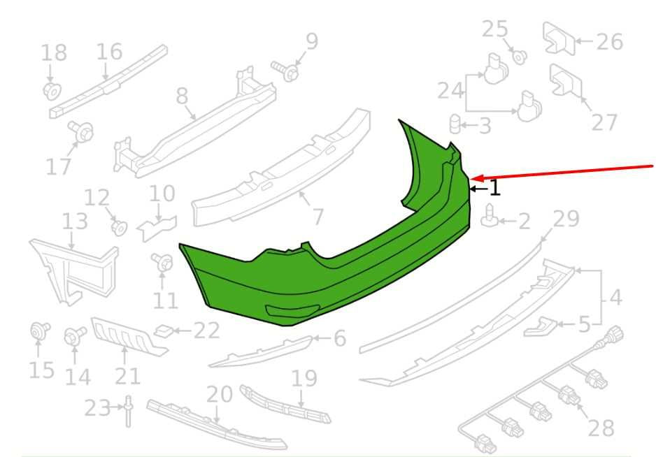 2015-2018 Volkswagen Jetta Sport Rear Bumper Cover 5C6807421H OEM - Alshned Auto Parts