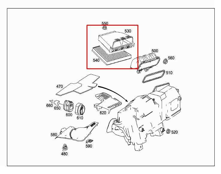 03-06 Mercedes-Benz E500 5.0L AC Heater Air Filter Box Housing 211-830-00-03 OEM - Alshned Auto Parts