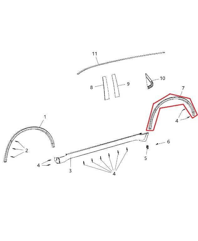 11-23 Dodge Durango SXT Rear Right Fender Wheel Opening Molding 57010618AF *ReaD1