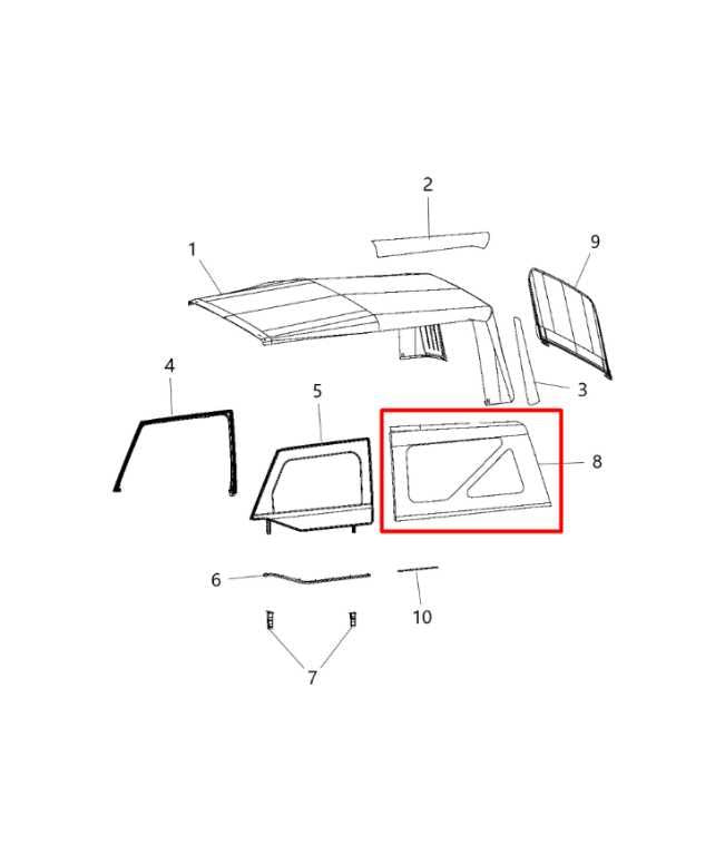 13-18 Jeep Wrangler Sport 2dr Rear Passenger Right Side Soft Top Quarter Window - Alshned Auto Parts
