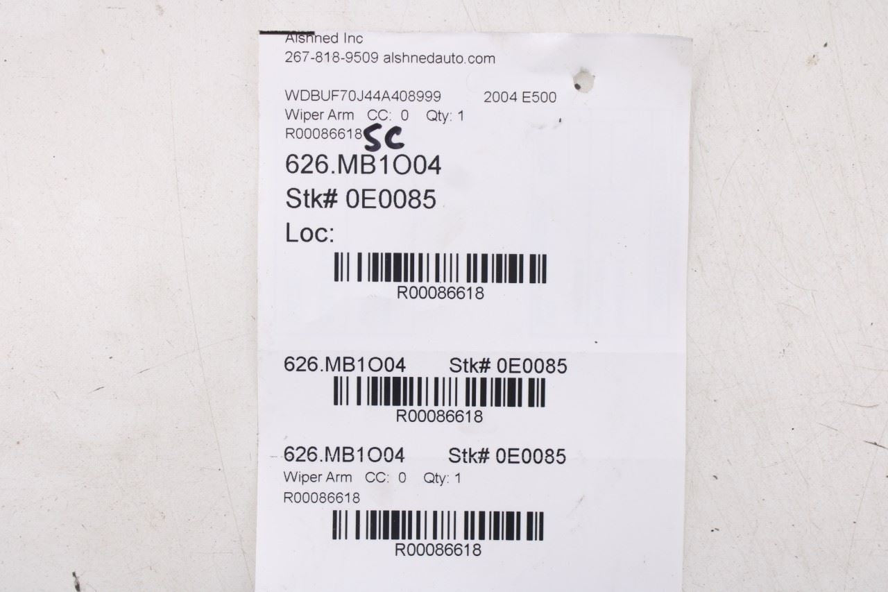 04-2005 Mercedes-Benz E500 Front Left and Right Windshield Wiper Arm 2118201144 - Alshned Auto Parts