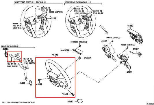 2015-23 Toyota Tacoma Limited 3.5L 4WD Steering Wheel Leather w/ Control Buttons - Alshned Auto Parts