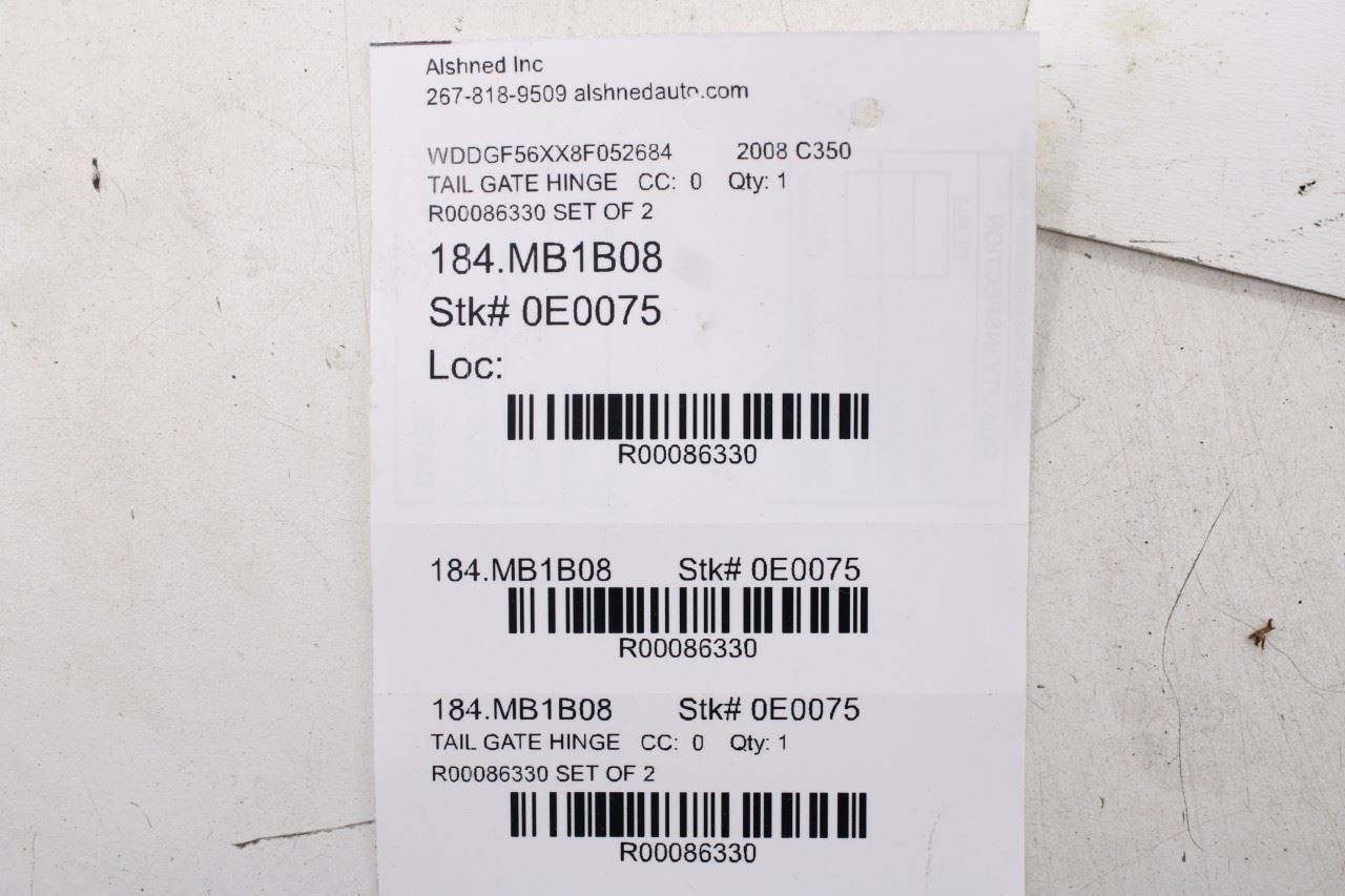 08-14 Mercedes-Benz C350 Sport Rear Right and Left Side Trunk Deck Lid Hinge Set - Alshned Auto Parts