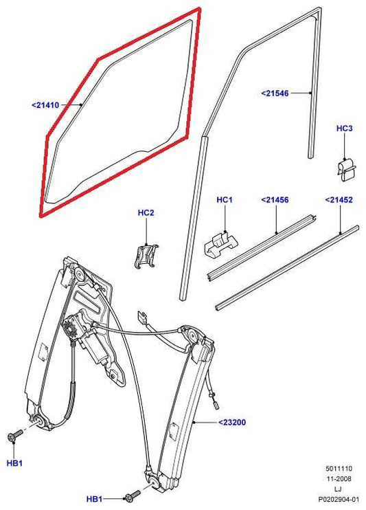 2010-2012 Land Rover Range Rover HSE Front Right Door Window Glass LR040919 OEM - Alshned Auto Parts