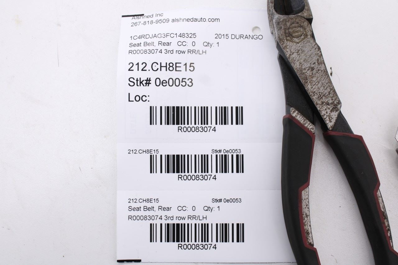 2014-18 Dodge Durango SXT Rear Left Side 3rd Row Seat Belt Retractor 5ME45DX9AC - Alshned Auto Parts