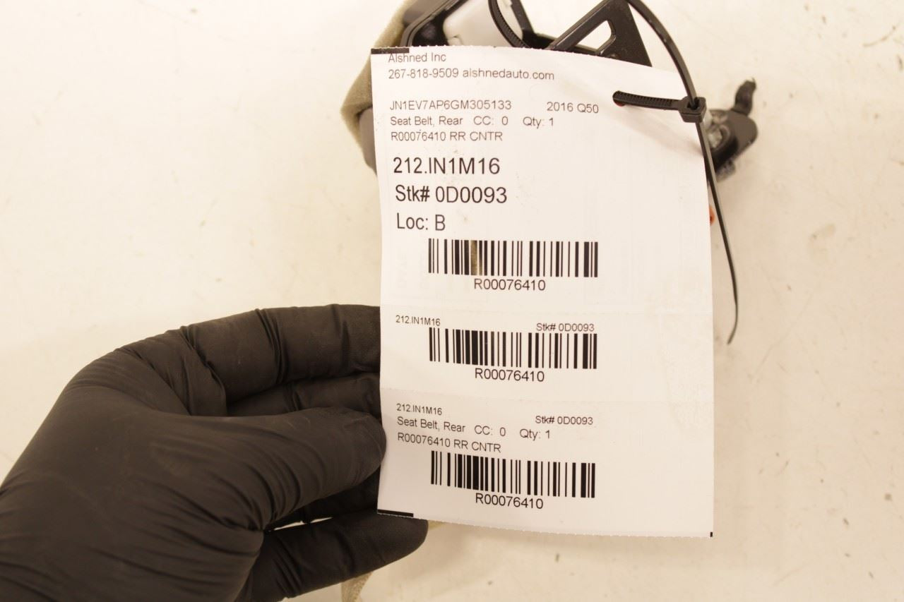 2014-2018 Infiniti Q50 Premium 3.0L RWD Rear Center 2nd Row Seat Belt Retractor - Alshned Auto Parts