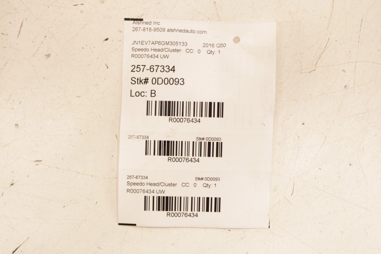 16-17 Infiniti Q50 Premium RWD Speedometer Gauge Instrument Cluster 148K Mileage - Alshned Auto Parts