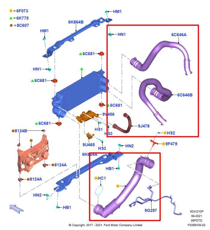 2018-21 Ford Expedition 3.5L Engine Air Intake Turbocharger Intercooler Hose Set - Alshned Auto Parts