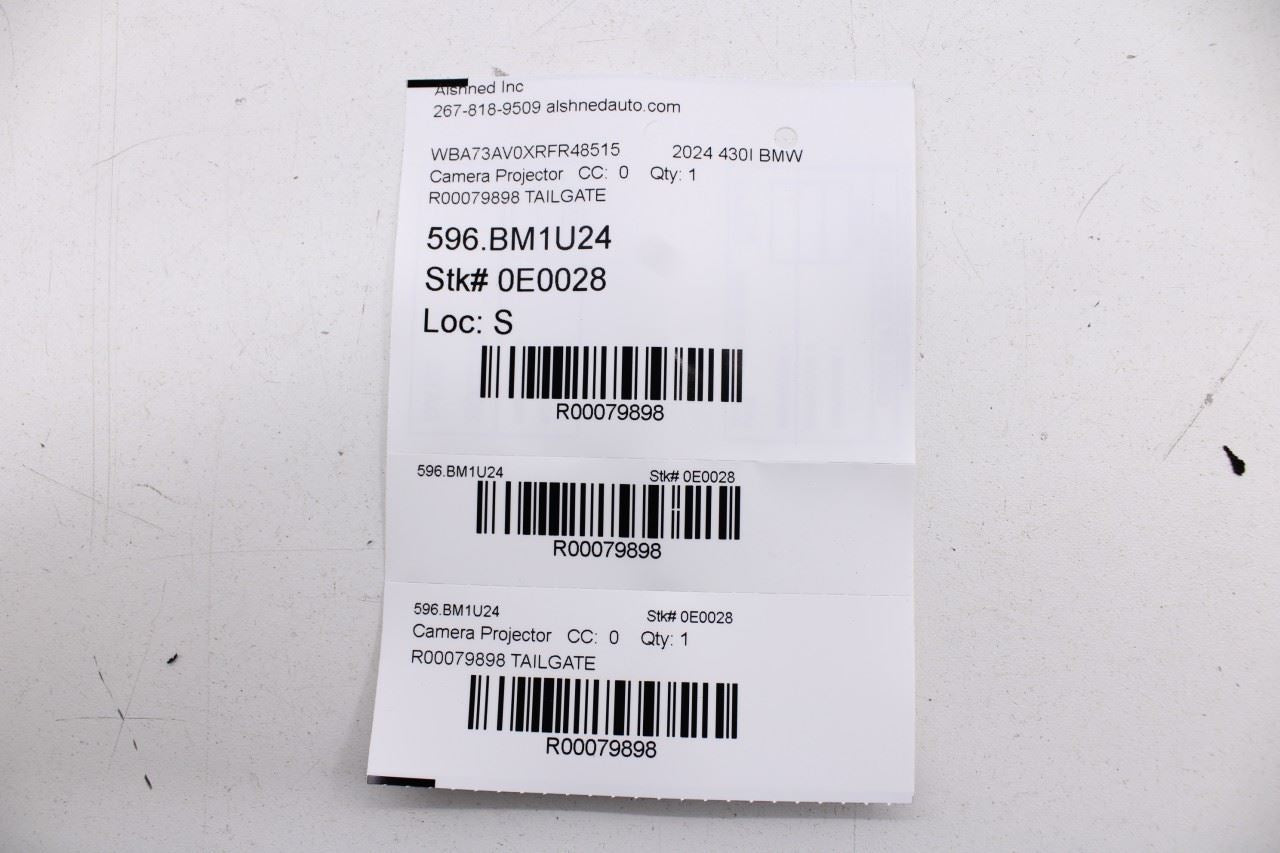 23-25 BMW 430i xDrive Gran Coupe 2.0L Rear Trunk Lid Rear View Revising Camera - Alshned Auto Parts