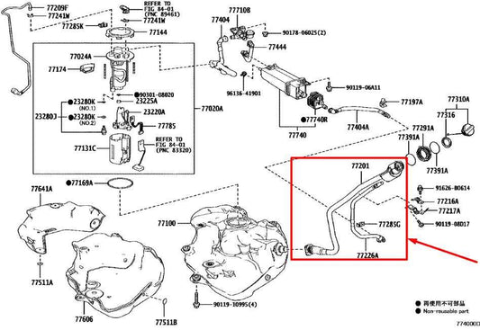 2016-2019 Toyota Prius 1.8L Fuel Tank Filler Neck Pipe Tube 77201-47170 OEM - Alshned Auto Parts