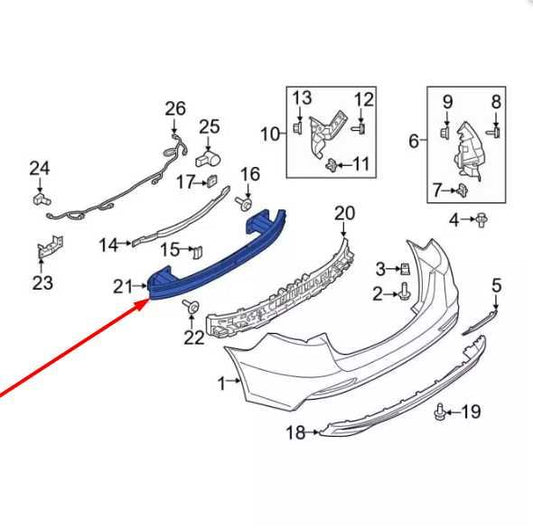 2013-2020 Ford Fusion Rear Bumper Reinforcement Impact Bar DG9Z-17906-A OEM - Alshned Auto Parts