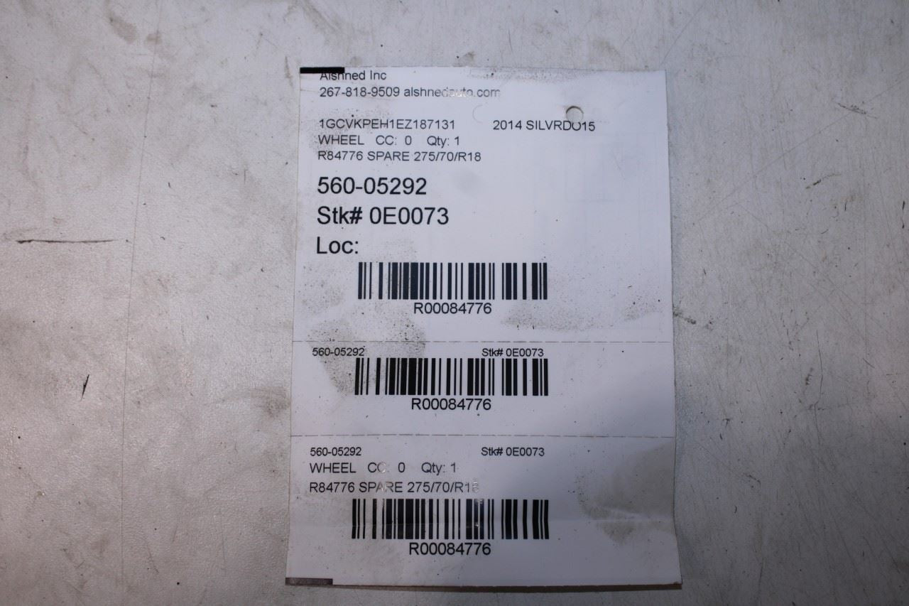 07-19 Chevrolet Silverado 1500 Spare Wheel Tire Mud Claw Extreme MT LT275/70R18 - Alshned Auto Parts