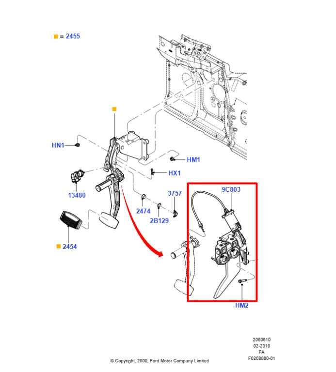 15-16 Ford F250 Lariat 4WD Adjustable Accelerator / Brake Pedal Bracket w/ Motor - Alshned Auto Parts
