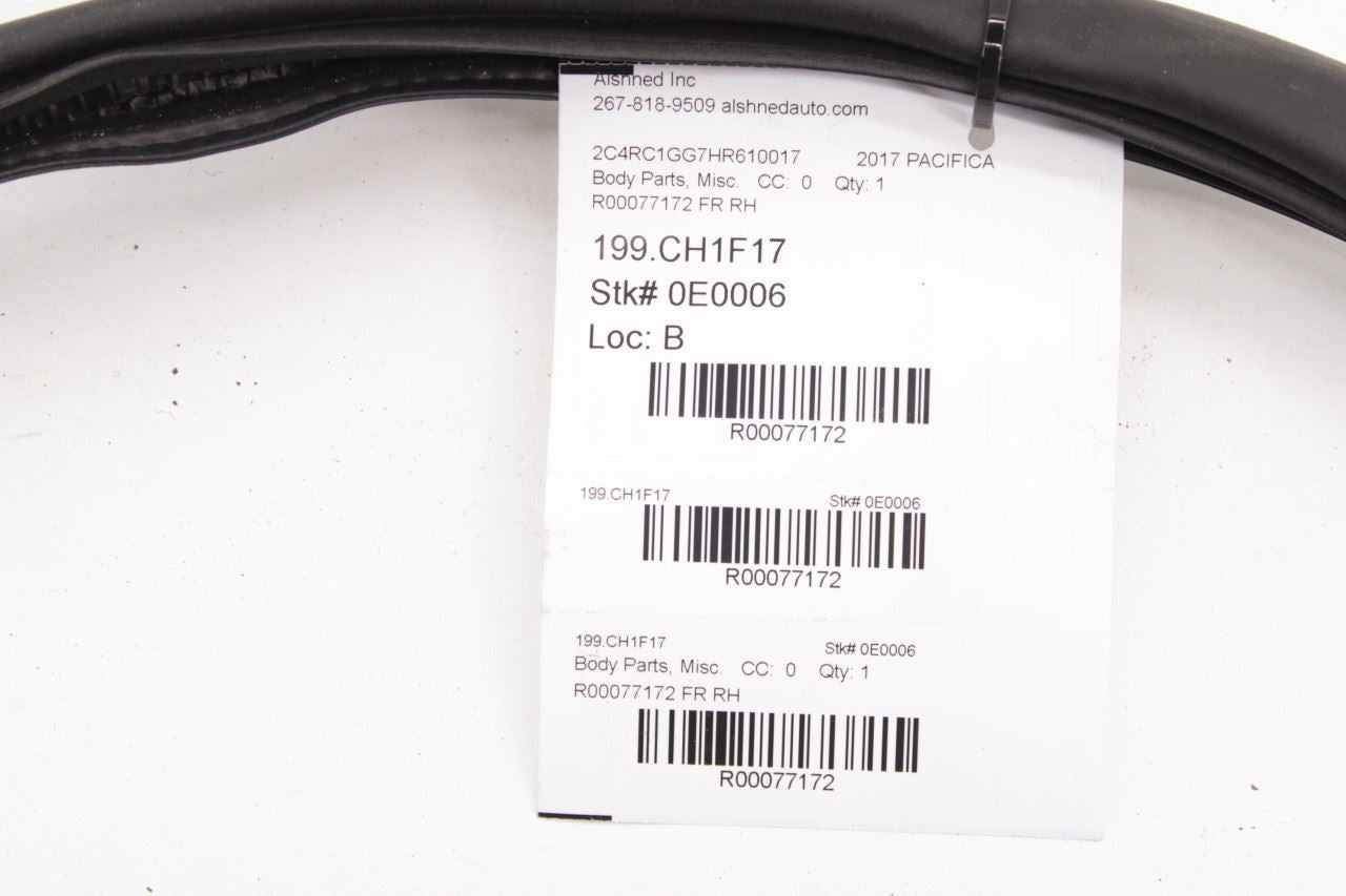 17-26 Chrysler Pacifica Limited Front Right Door Weatherstrip On Body 68313520AB - Alshned Auto Parts