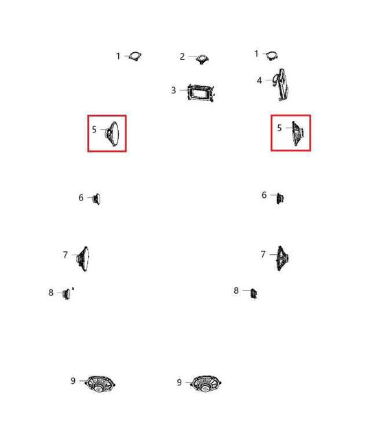 17-24 Chrysler Pacifica Limited Front Right and Left Door Speaker 05064358AB - Alshned Auto Parts