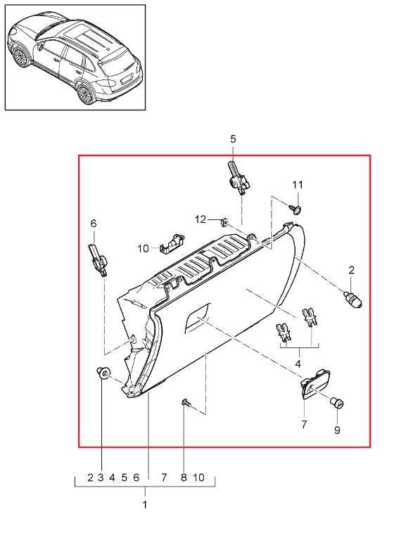 11-18 Porsche Cayenne S Dash Lower Glove Box Storage Compartment 958552095157J01