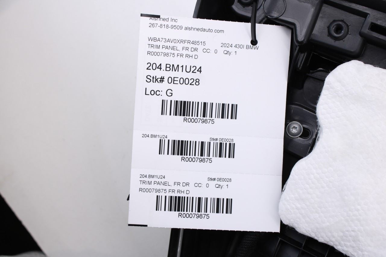 23-25 BMW 430i Gran Coupe xDrive Front Right Door Trim Panel 51415A46B64 *ReaD* - Alshned Auto Parts