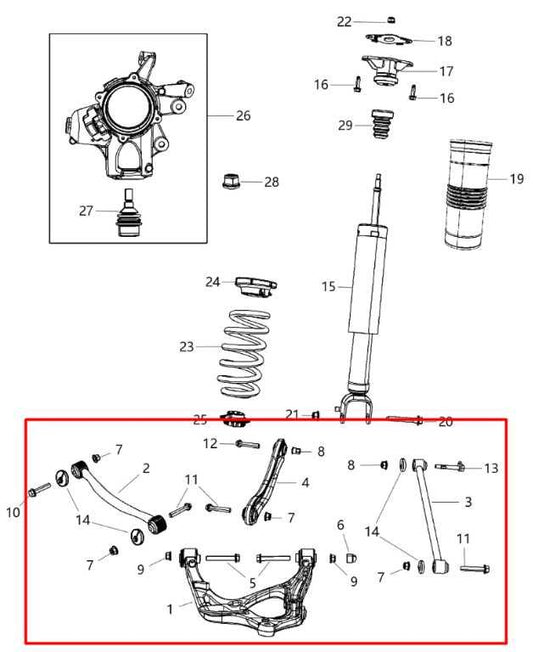 14-25 Dodge Durango SXT 3.6L AWD Rear Passenger Right Side Control Arm Set of 4 - Alshned Auto Parts