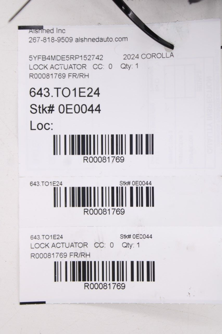 2014-25 Toyota Corolla LE Front Right Door Lock Latch Actuator Assy 69030-023807