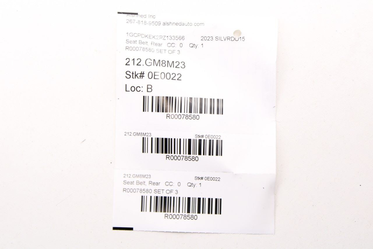 19-23 Chevrolet Silverado Rear Right Left and Center 2nd Row Seat Belt Retractor - Alshned Auto Parts