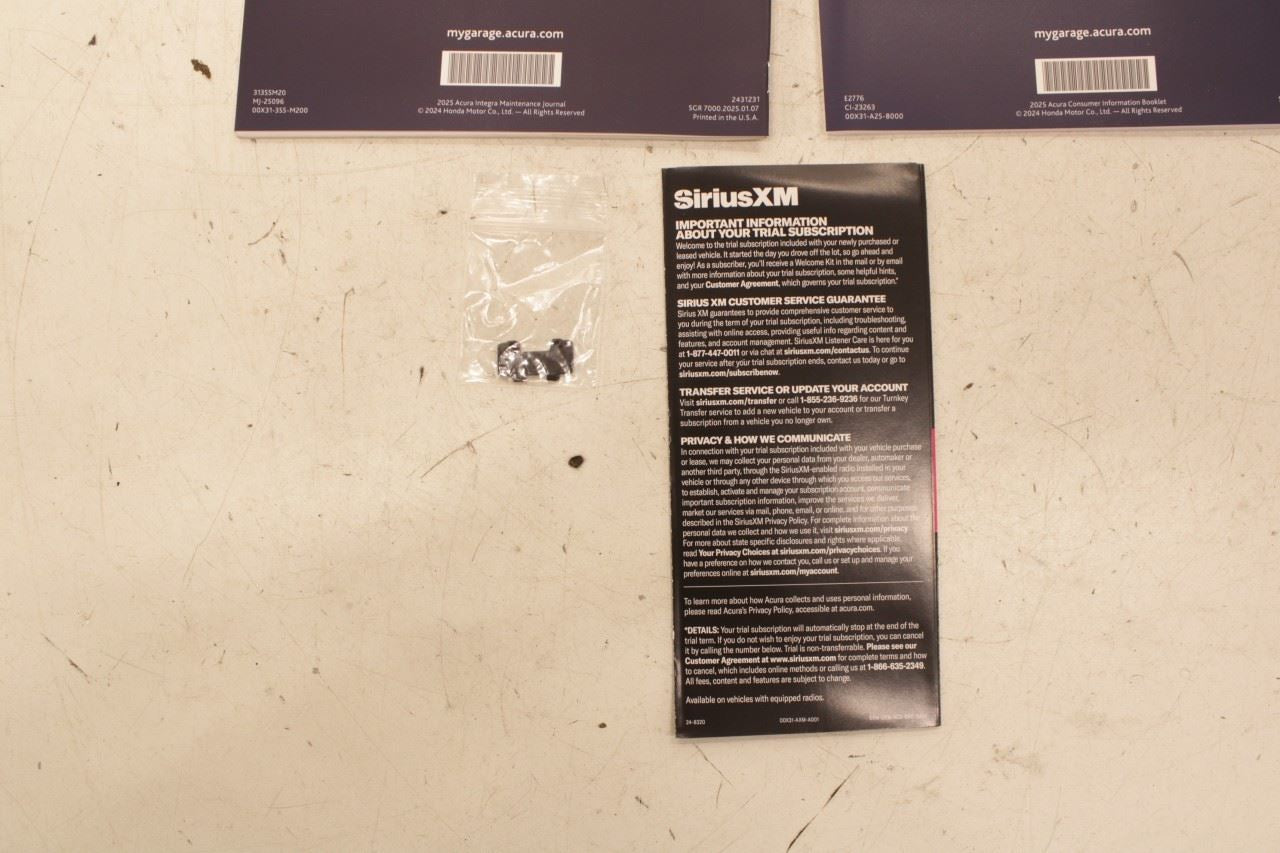 2025 Acura Integra A-Spec Owners Manual Set with Case R75103 - Alshned Auto Parts