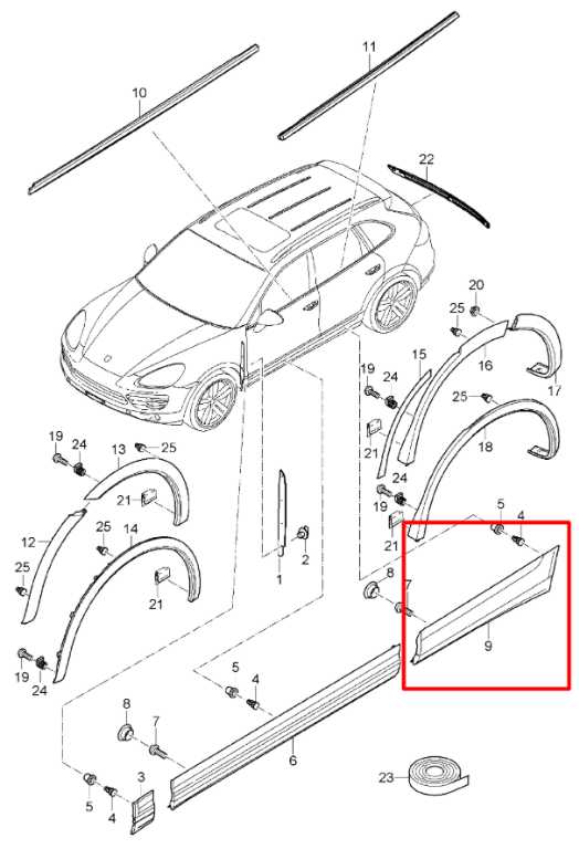 11-18 Porsche Cayenne Platinum Rear Driver Left Side Door Lower Exterior Molding - Alshned Auto Parts