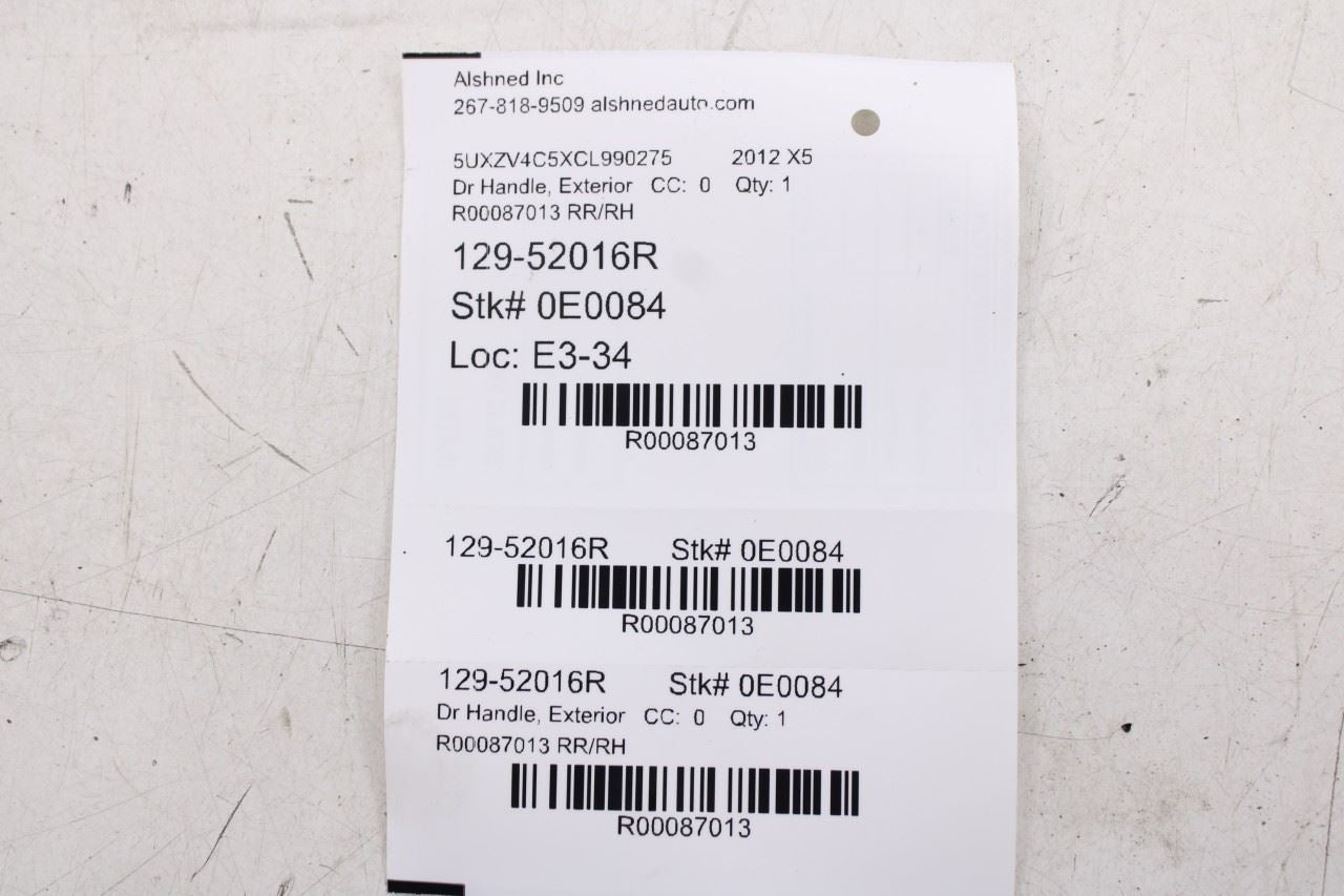 2007-13 BMW X5 xDrive35i 3.0L AWD Rear Passenger Right Side Door Exterior Handle9