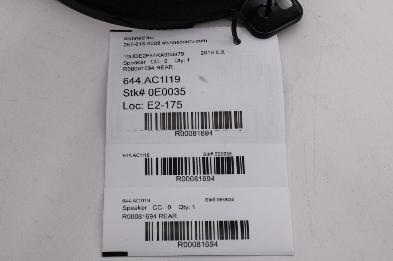 2013-22 Acura ILX Tech A-Spec Rear Deck Shelf Central Bass Speaker 39120-TX6-A0112